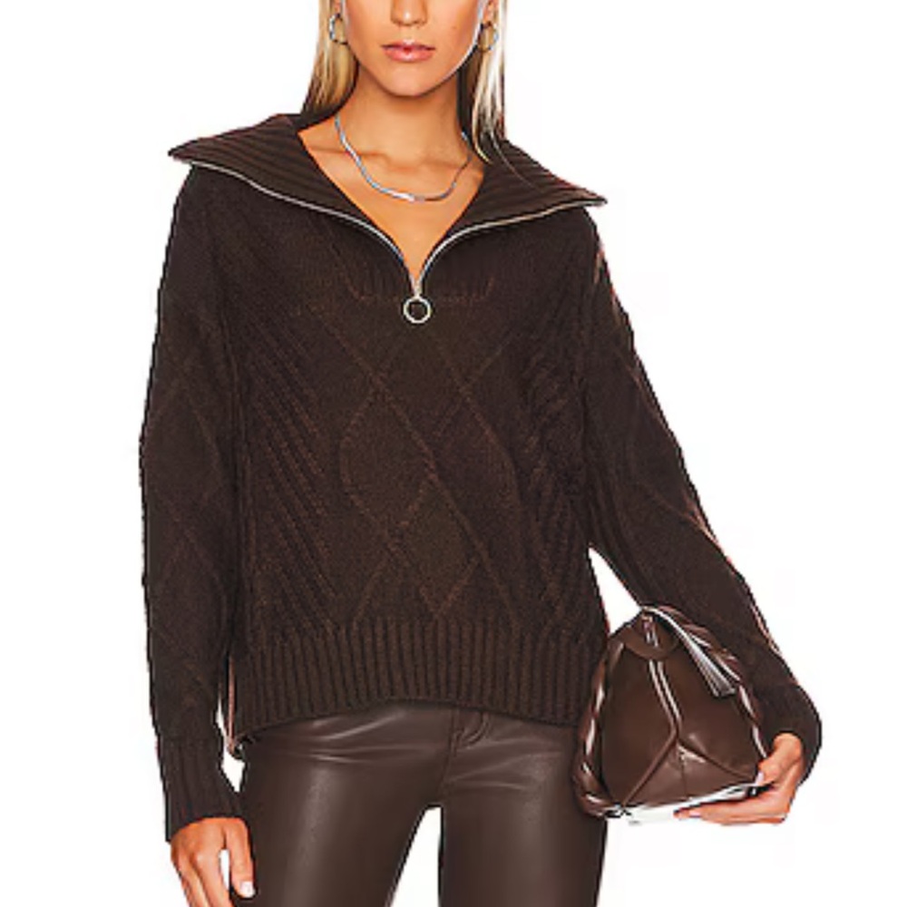 Brown Cable Knit Women's Sweater